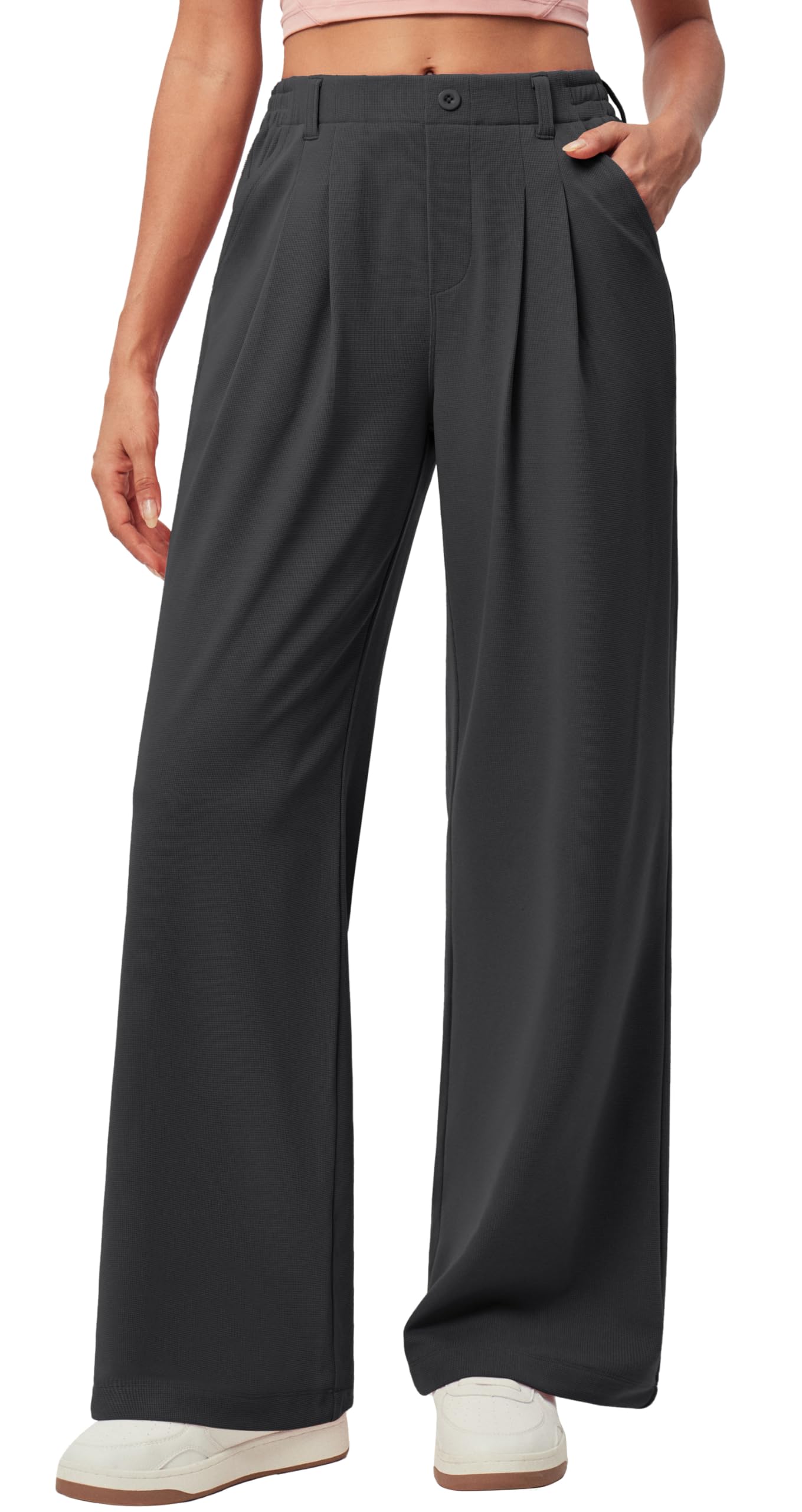 IUGA Wide Leg Pull On Work Pants