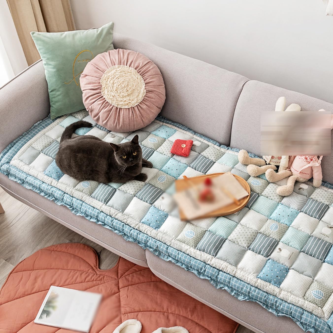 [DLAWF] 座布団 長方形 おしゃれ 大きめ クッション 座布団 低反発 厚め 型崩れしない 可愛い 座り心地いい ロングクッシ