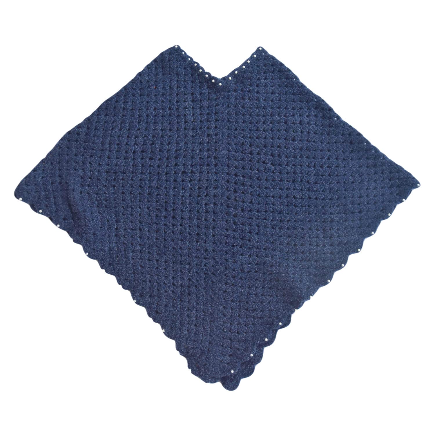 sonchiraiya Wool Handmade crochet ponchu blue | JMCSLR 12-picture-16