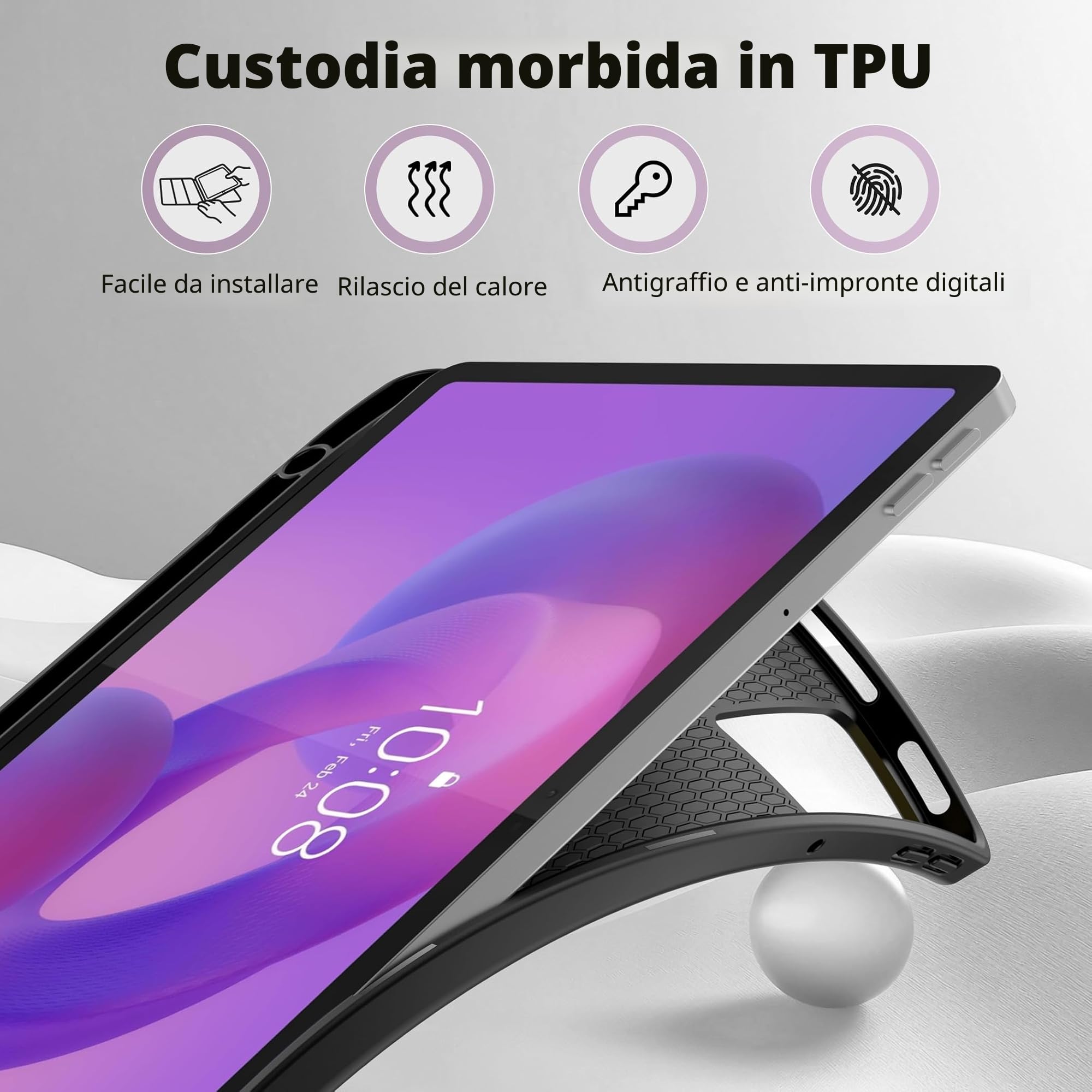 EasyAcc Custodia Compatibile Lenovo Idea Tab 11 Pollici 2025 TB-336ZU TB-336FU PU Pelle Protettiva Nero