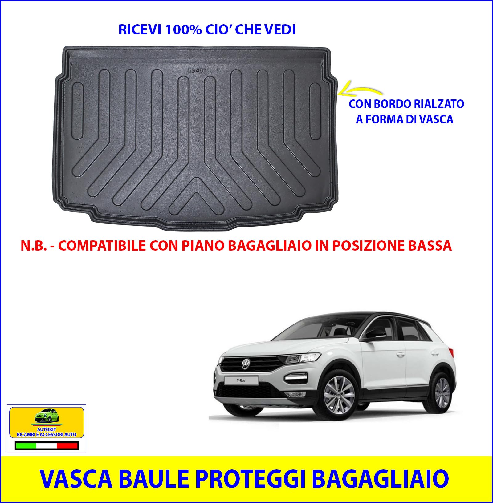 Vasca Baule Per Fiat Compass 2017+ - Proteggi Bagagliaio 3D Lavabile - Foto 8