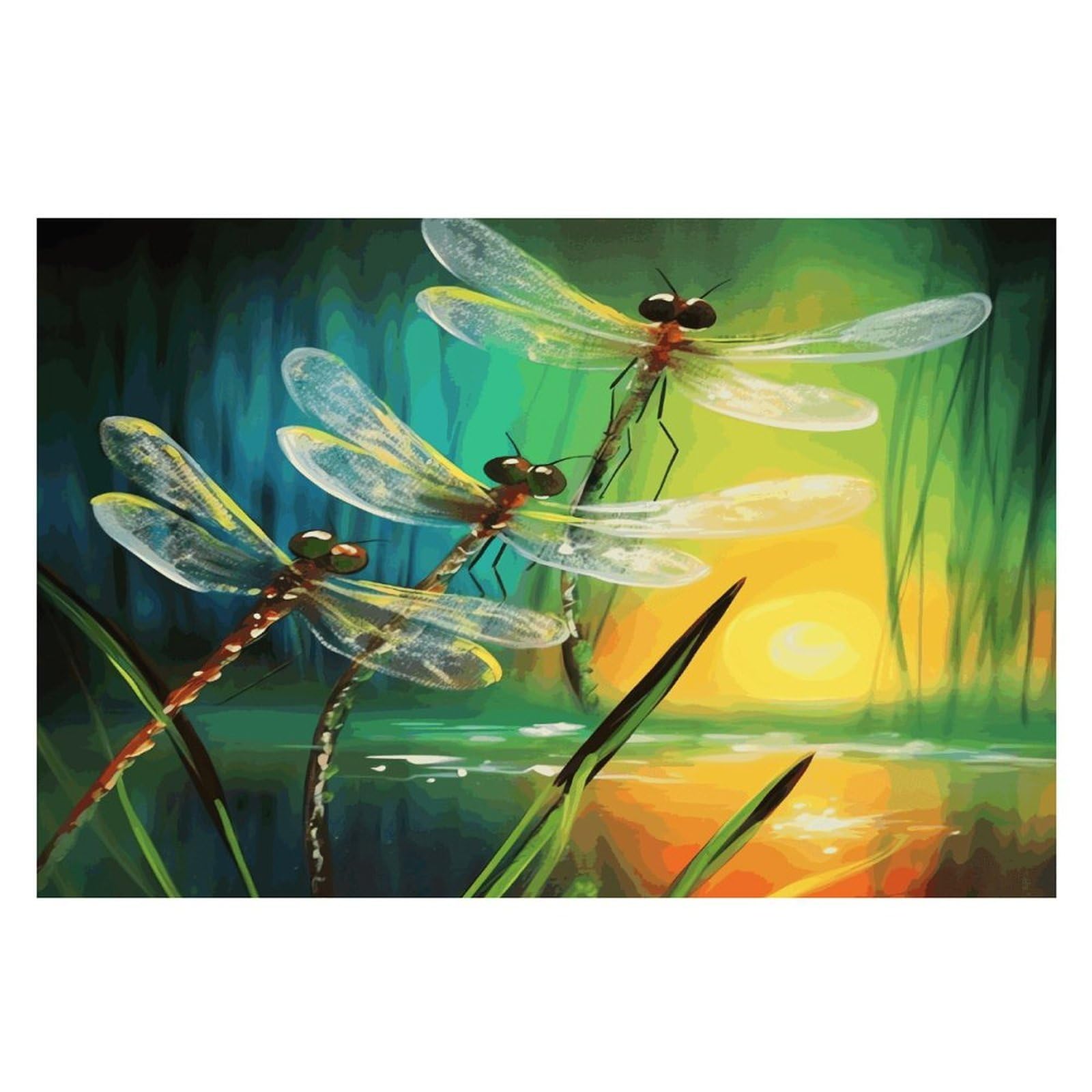 Placemats Placemats Dancing with Dragonflies Placement Mats for Dining Table Place Mats Suitable for Personal Dining Tables Dinner Parties BBQ Weddings