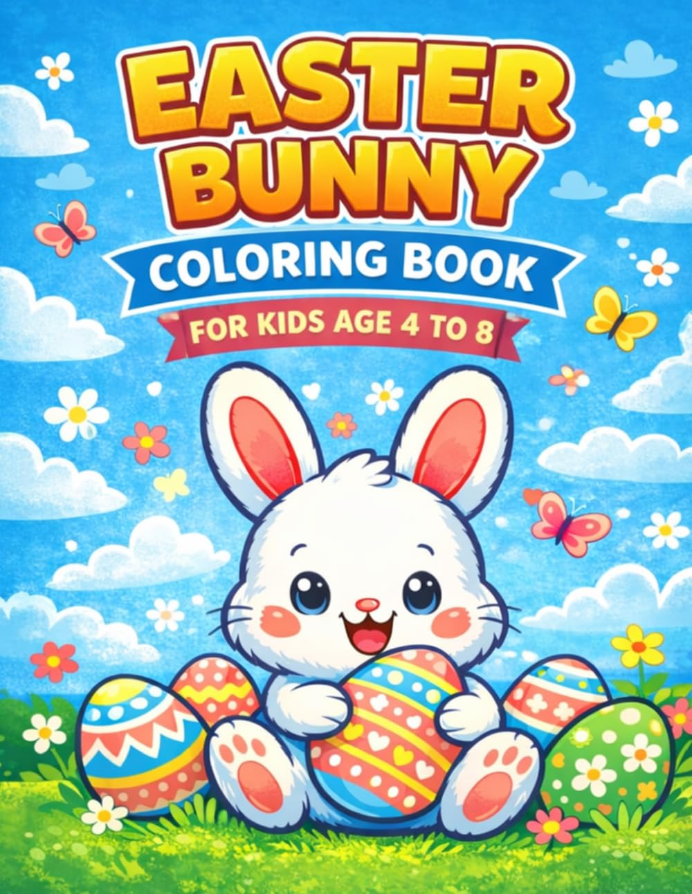 Easter Bunny Coloring Book: Fun and Easy Easter Activity Book for Toddlers and Kids Ages 4–8