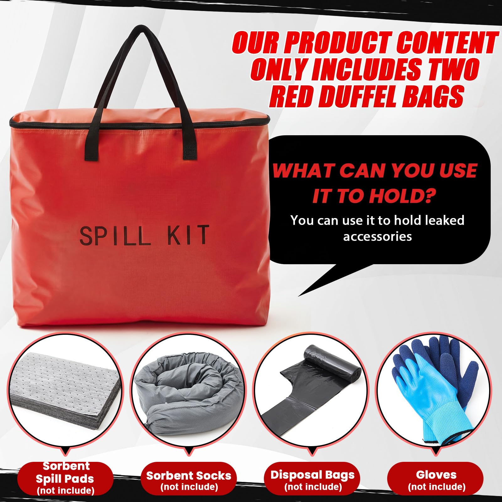 Dansydaisy 2 Pcs Spill Kit Bag Only, Biohazard Clean up Kit, Red — Amazon image 4