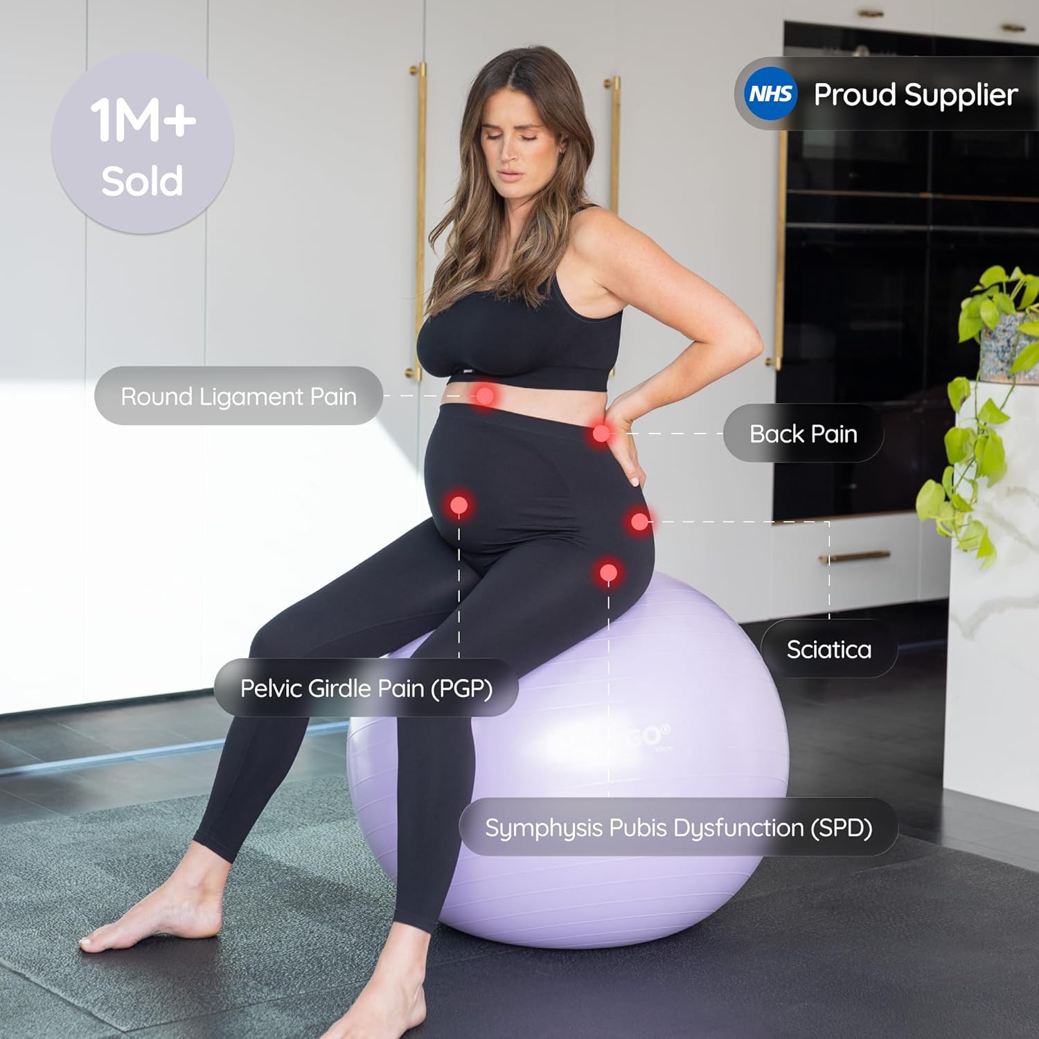BABYGO Birthing Ball - Pregnancy Yoga Labor & Exercise Ball & Book Set Trimester Targeting, Maternity Physio, Birth & Recovery Plan Included Anti Burst Eco Friendly - Image 3