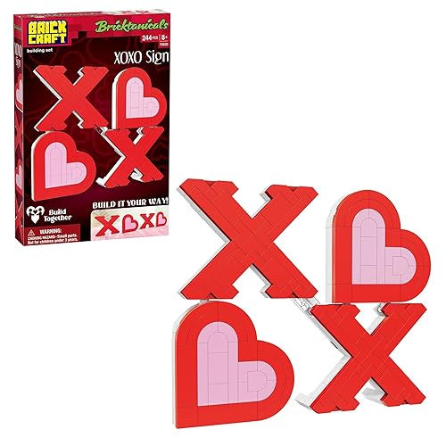 Brickcraft Bricktanicals XOXO Valentines Day Building Set 244 Pieces Heart