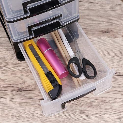 Miniatura 5 de Cajón de almacenamiento de plástico de cuatro capas tipo cajón portátil gabinete de almacenamiento de armario contenedores de almacenamiento