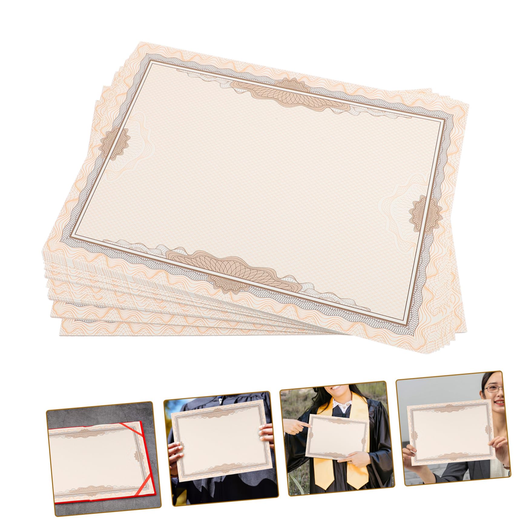 SEWACC Papel Delicado Práctico y Conveniente para Almacenamiento 100 Hojas de Papel para Diplomas de Graduación en white Adecuado para Decoración y Uso en Tienda