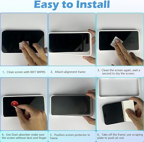 Miniatura 6 de imluckies Paquete de 2 protectores de pantalla mate para iPhone 14 Pro Max, antirreflejos y antihuellas dactilares, compatible con isla dinámica,