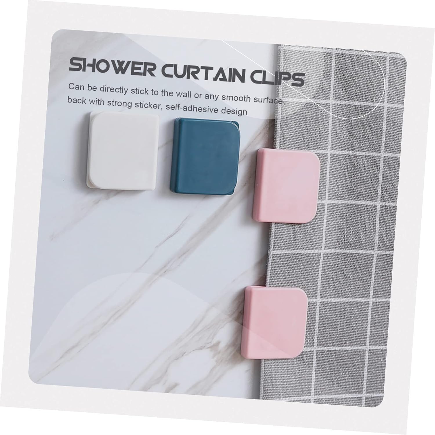 Cabilock 18pcs Shower Organizer Hanging Grey Shower Curtain Hooks Blackout Curtain Clips Bathing Clamp