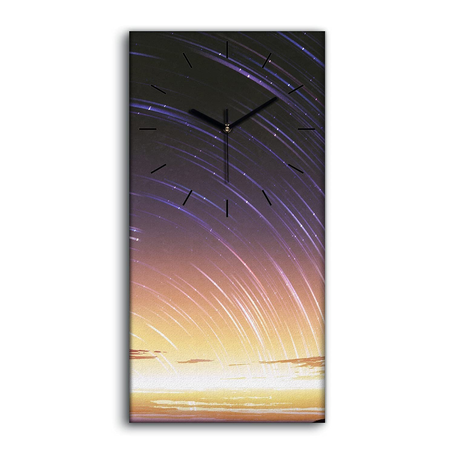 Horloge sur Toile Sun Sky Milky Way Coloray 30x60cm pour Salon Silencieuse