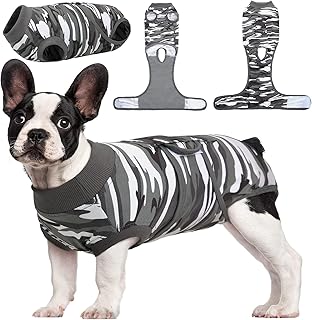 Kuoser Recovery Suit for Dogs Cats After Surgery, Professional Pet Recovery Shirt Dog Abdominal Wounds Bandages, Substitute E-Collar & Cone,Prevent Licking Dog Onesies Pet Surgery Recovery Suit