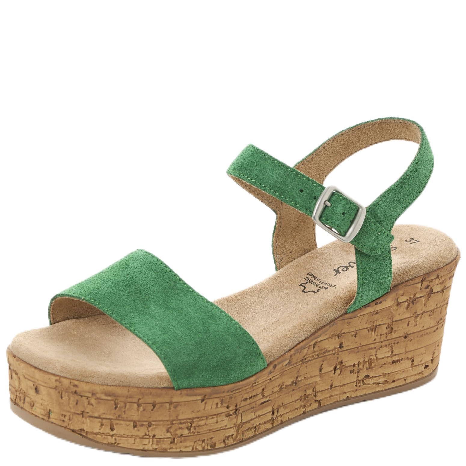 s.Oliver Women's 5-28313-44 Wedge Sandals, Green, 7 UK