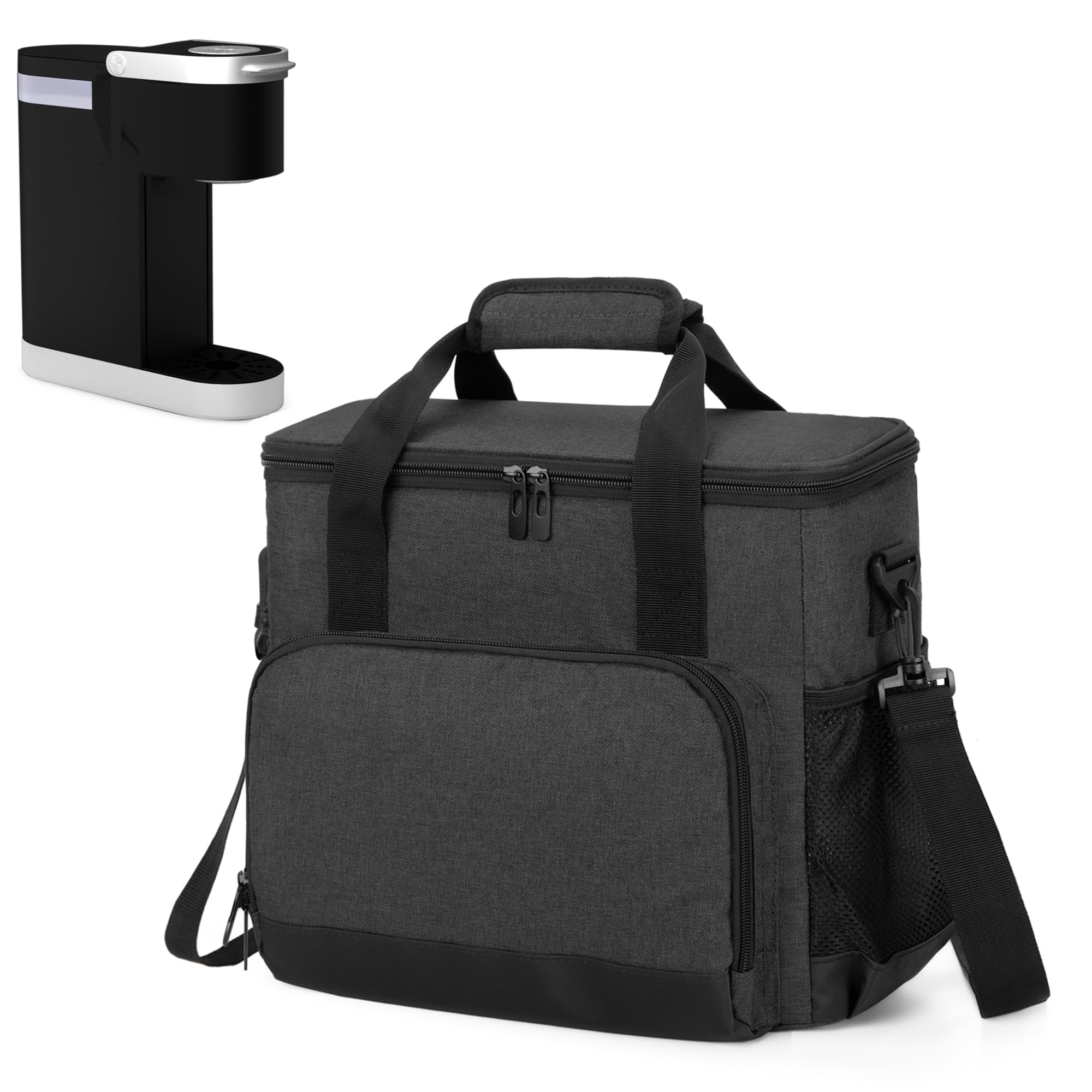 Coffee Maker Carrying Bag Compatible for Keurig K-Mini or K-Mini Plus, Single Serve Coffee Machine Travel Bag for K-Cup Pods, Black (Bag Only)