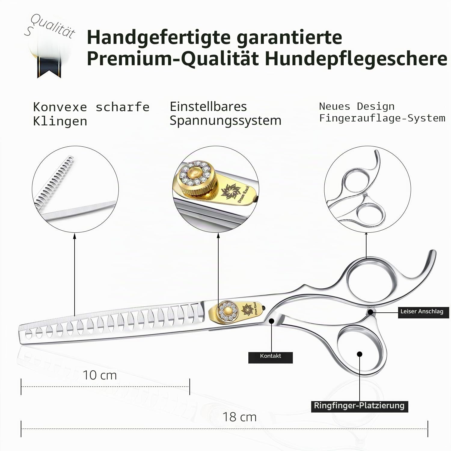 Dream Reach Professionelle Fellschere Hundeschere Hundepflegeschere Haustierpflege Chunker-Schere Effilierschere aus 440C japanischer Edelstahl 25%-35% Ausdünnungsrate (7-Zoll-Chunker-Schere)