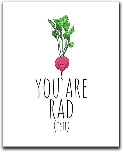 Miniatura 1 de Moonlight Makers Funny Wall Decor With Sayings, You Are Rad-ish, Funny Wall Art, Room Decor for Bedroom, Bathroom, Kitchen, Office, Living Room,