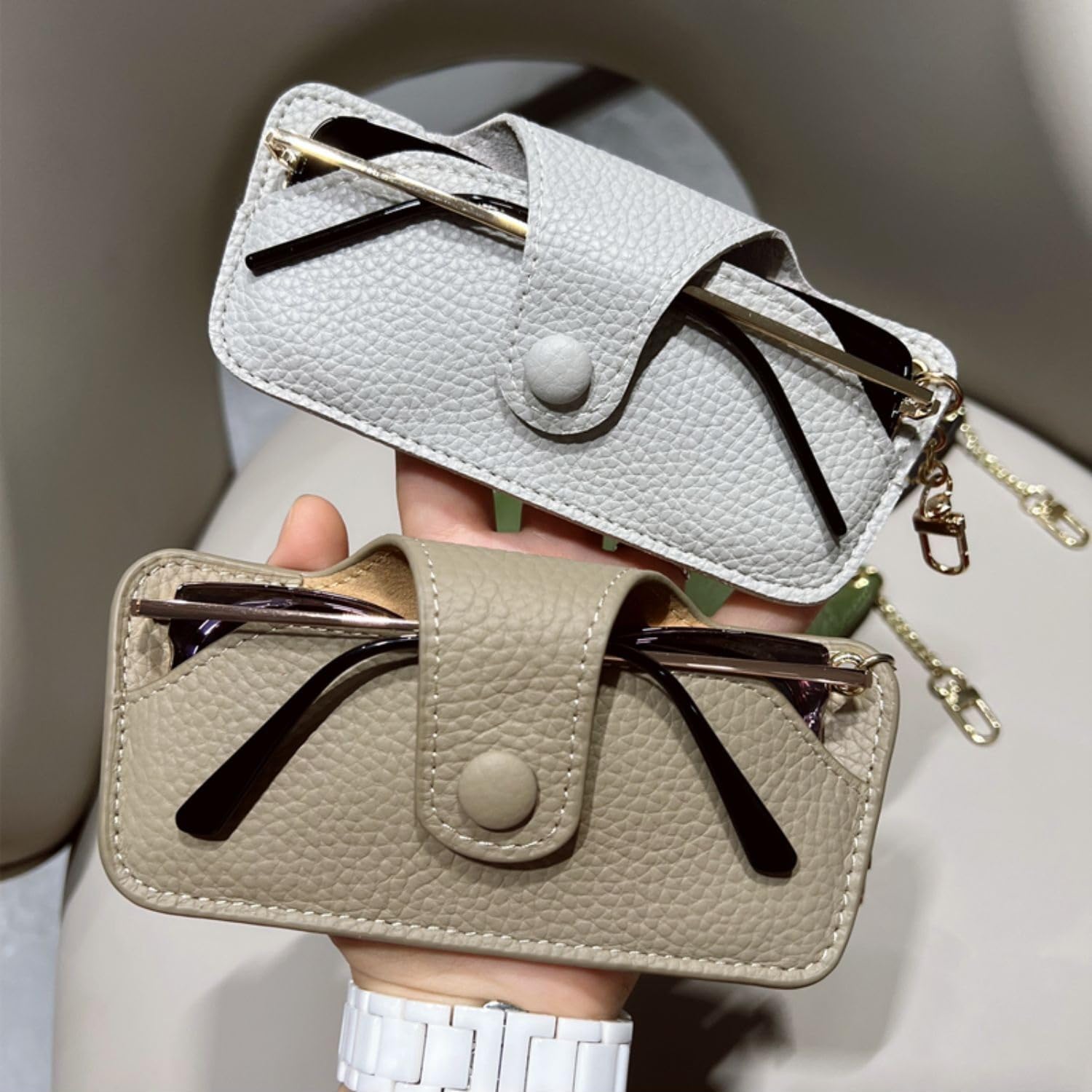 Brillenkoffer Hängende Brillentasche Tragbare Sonnenbrille Sonnenbrille Tasche Einfache Aufbewahrungstasche, geeignet für Frauen, Männer, klassische Reisebrille für Kinder Aufbewahrungsbox für Gläser