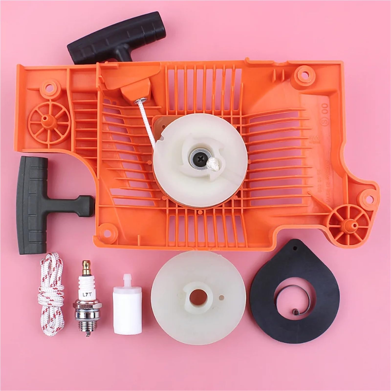 Kit de bujías filtro combustible con resorte agarre mango cuerda polea arranque retroceso for motosierra H/u/s/q/v/a/r/n/a 50 51 55