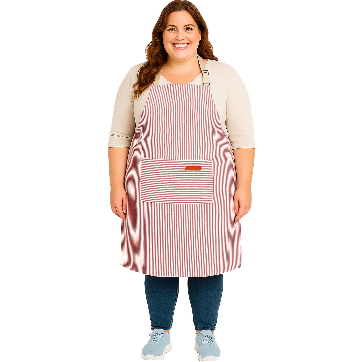 Urby Kitchen Cooking Aprons for Women with Pockets Plus Size, Ideal For XL XXL or Waist W38+. Extra Large and Long.