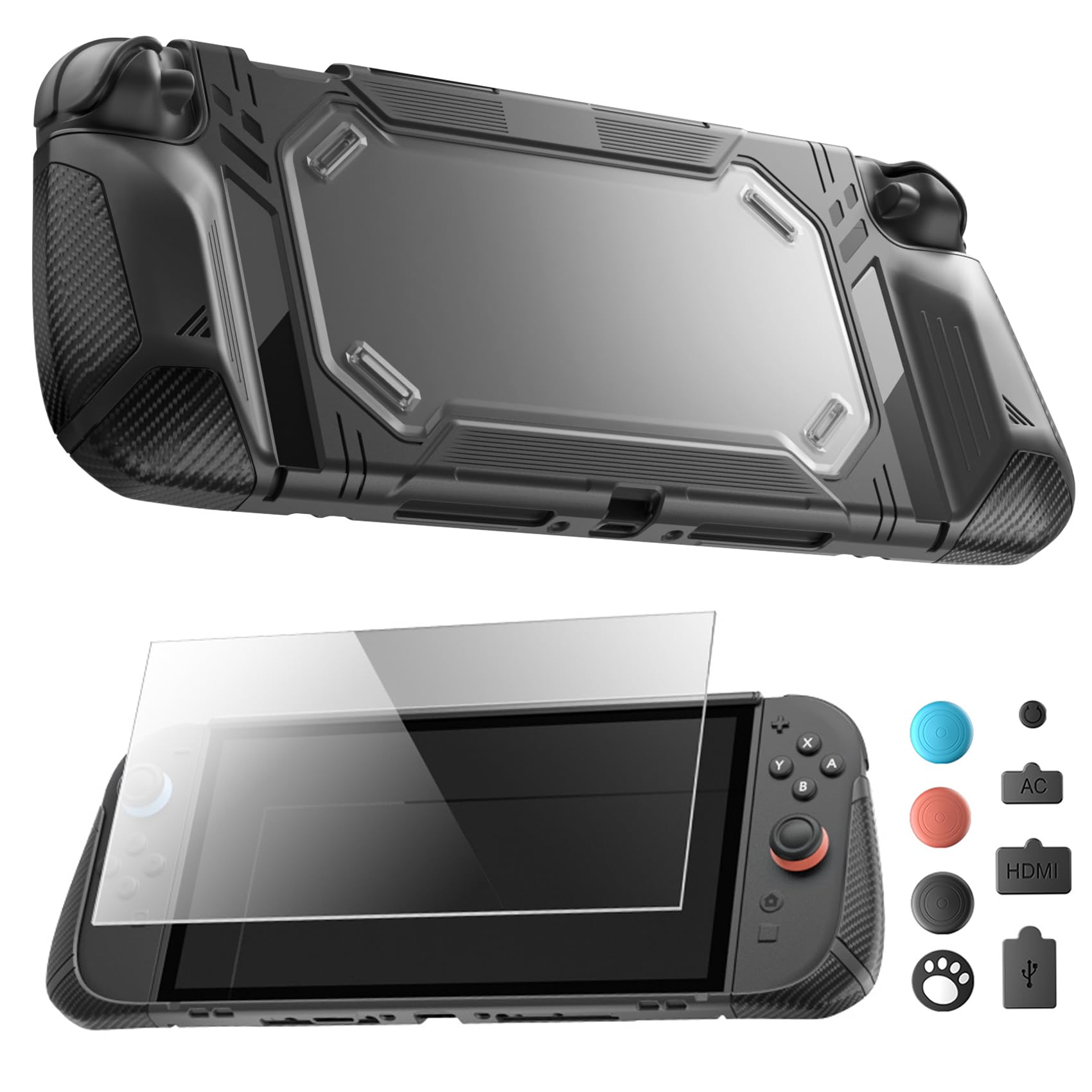 Amazon.co.jp: Switch 2 対応ケース+保護フィルム+スティックカバー+