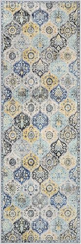 Miniatura 3 de Lahome Alfombra marroquí lavable para pasillo, 2'5''x8' ultrafina, para pasillos y cocina, oriental vintage antideslizante, alfombra