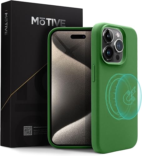 MOTIVE Funda de silicona para iPhone 15 Pro Max, funda delgada de silicona líquida para iPhone 15 Pro Max, (compatible con MagSafe), a prueba de