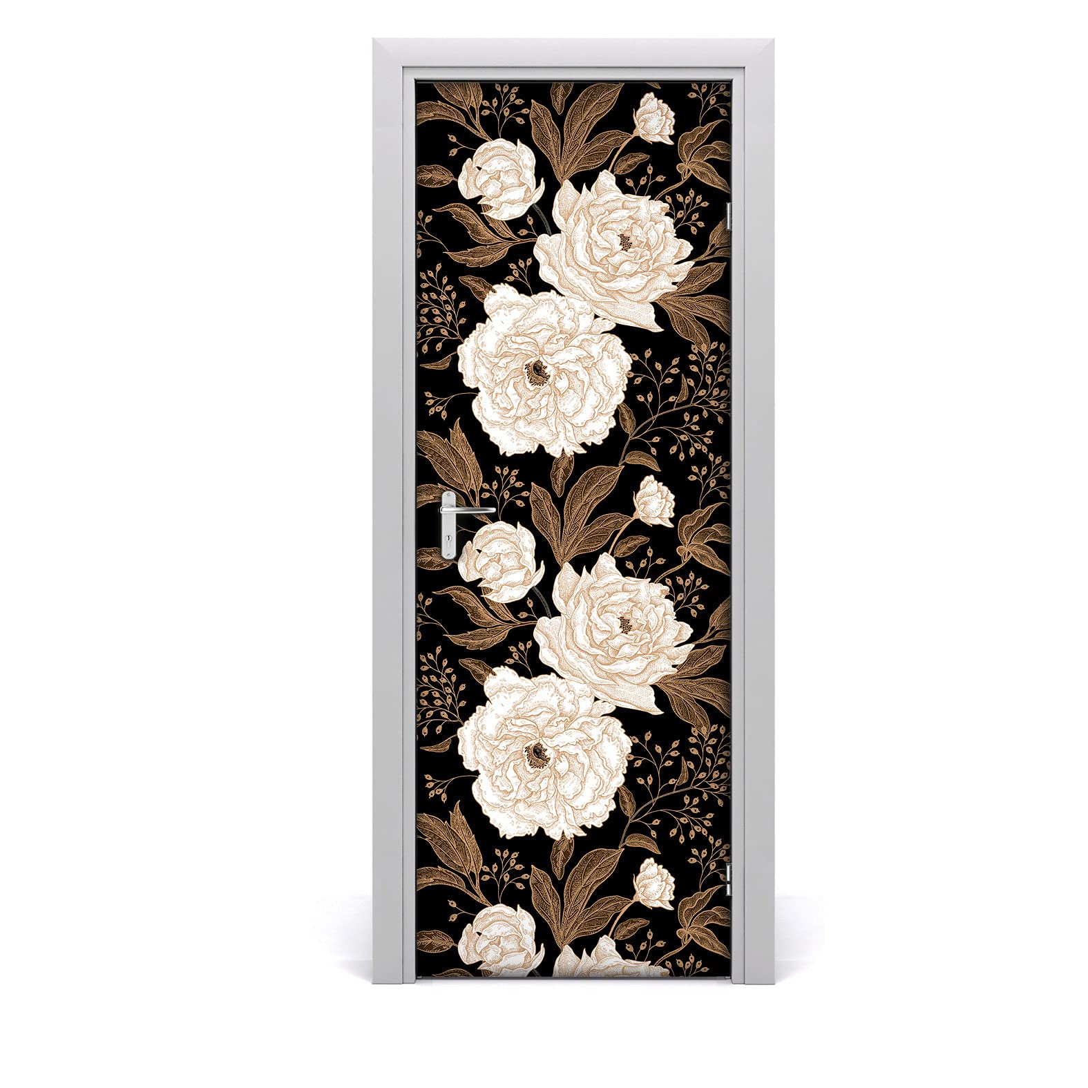 Papier peint sur la porte amovible pour rénover facilement une porte abîmée 77x200cm