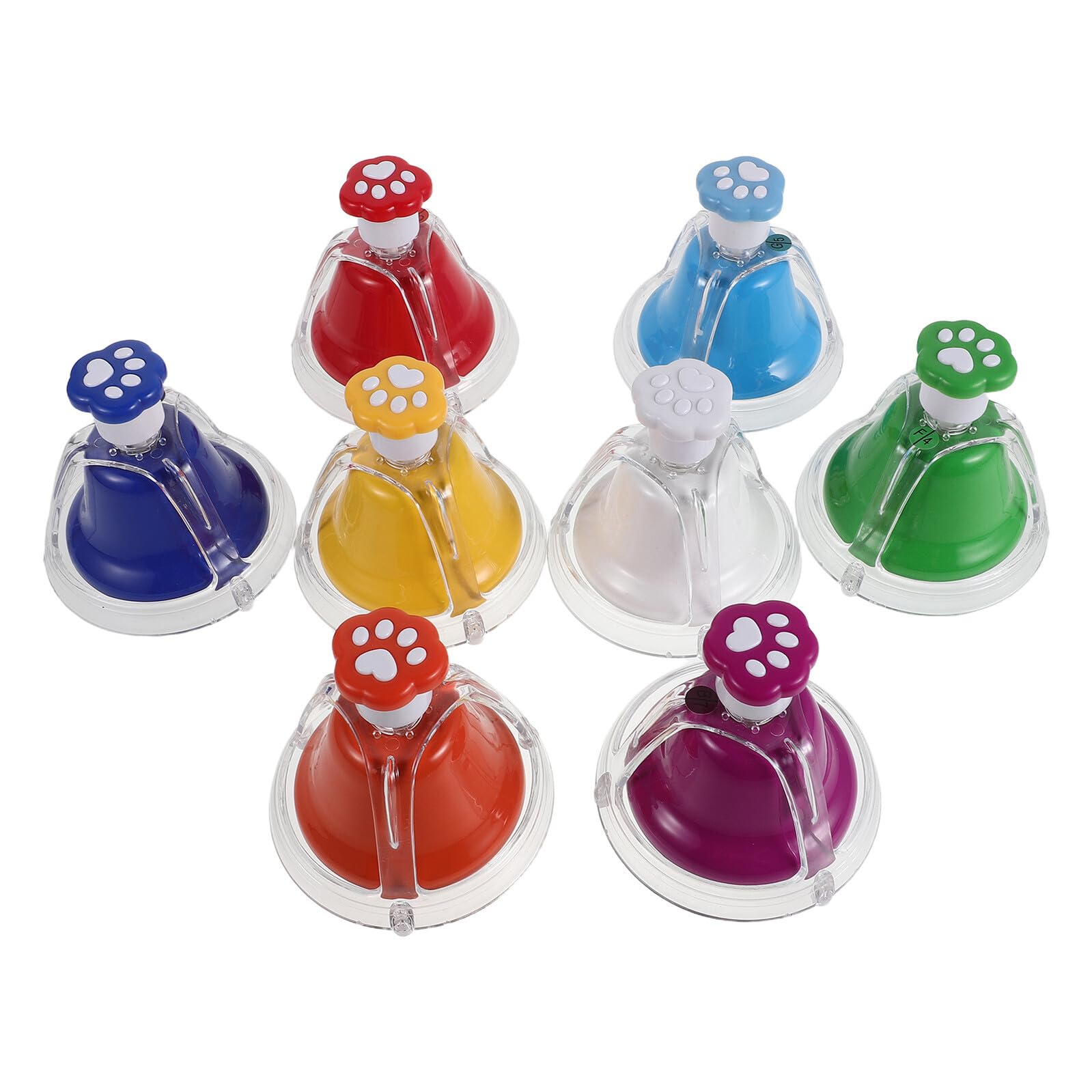 SECFOU 8 Pezzi Campanelle Musicali Toni Forma di Zampa di Gatto Colorate Strumento Orff per Educazione Musicale in Prima Infanzia Attività Didattica per Asilo e Gioco Musicale Familiare