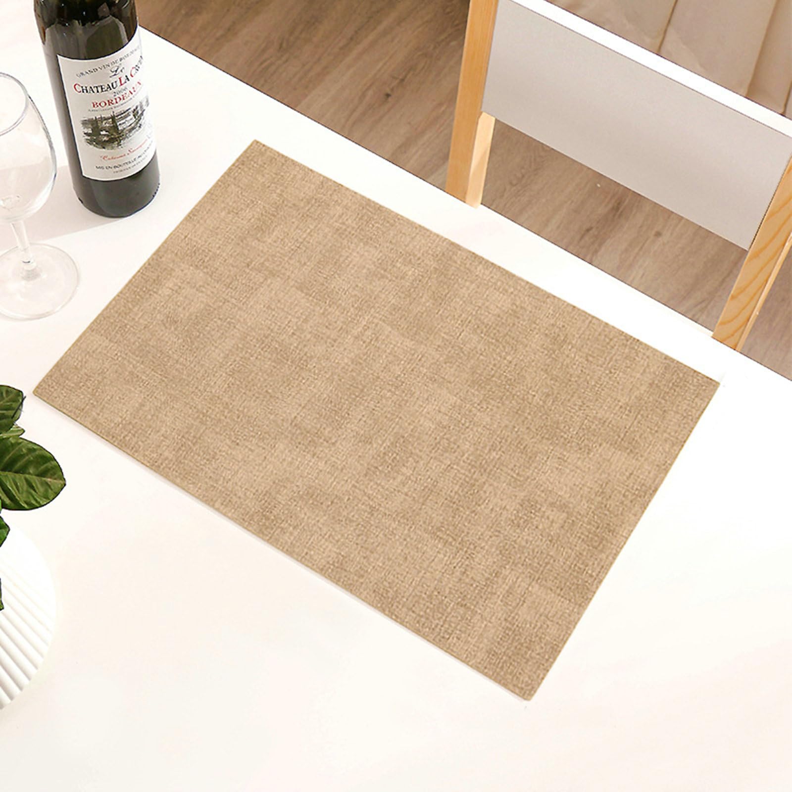 Set di 6 Tovagliette in Pelle, Tovaglietta Americane Lavabile Doppio Lato Tinta Unita, Antiscivolo 30x43CM