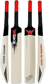 Woke Stalwart Beast Heavy Duty Plastic Cricket Bat, Full Size (34 X 4.5 inches) Premium Hybrid Bat for All Age Groups Kids/Boys/Girls/Adults (Beast (Natural)