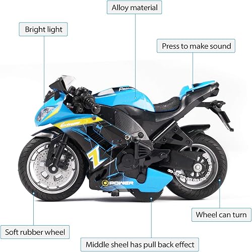 Miniatura 9 de Motocicleta de juguete  Auto de juguete con sonido y juguete ligero, motocicletas de juguete para niños, juguetes para niños de 3 a 9 años (verde)