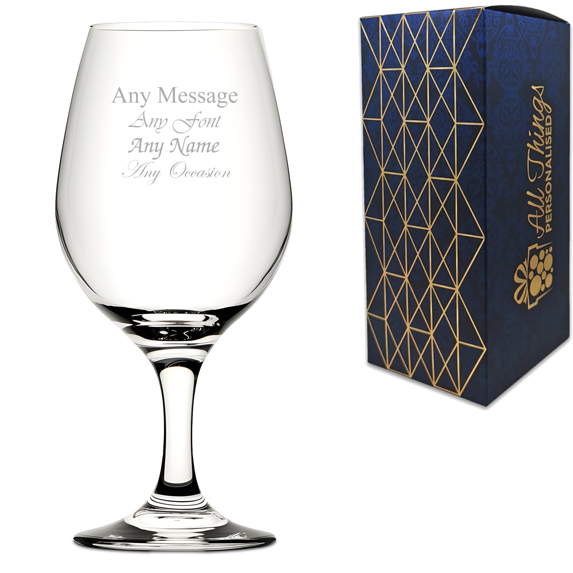 Verre à bière personnalisé avec pied ambré gravé 368,5 g, personnalisable avec n'importe quel nom ou message, gravé au laser, boîte cadeau incluse, souvenir sur mesure pour toute occasion