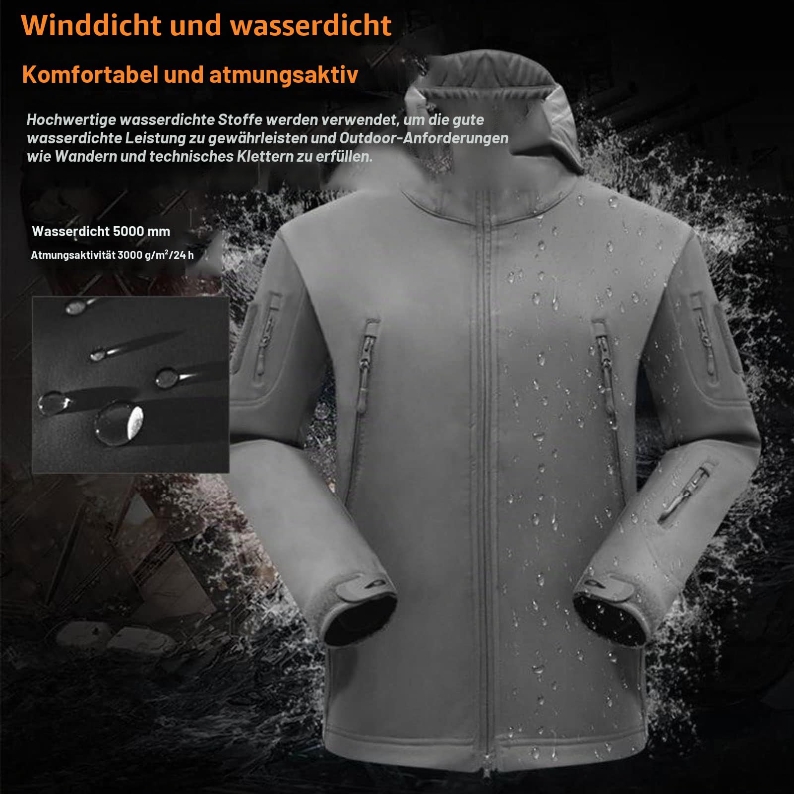 Wasserdichter Camouflage-Militäruniform-Anzug – Taktische Jacke und Hose für Herren, Militär, Softshell-Anzüge für Armee, Kampf, Militar-Kleidung