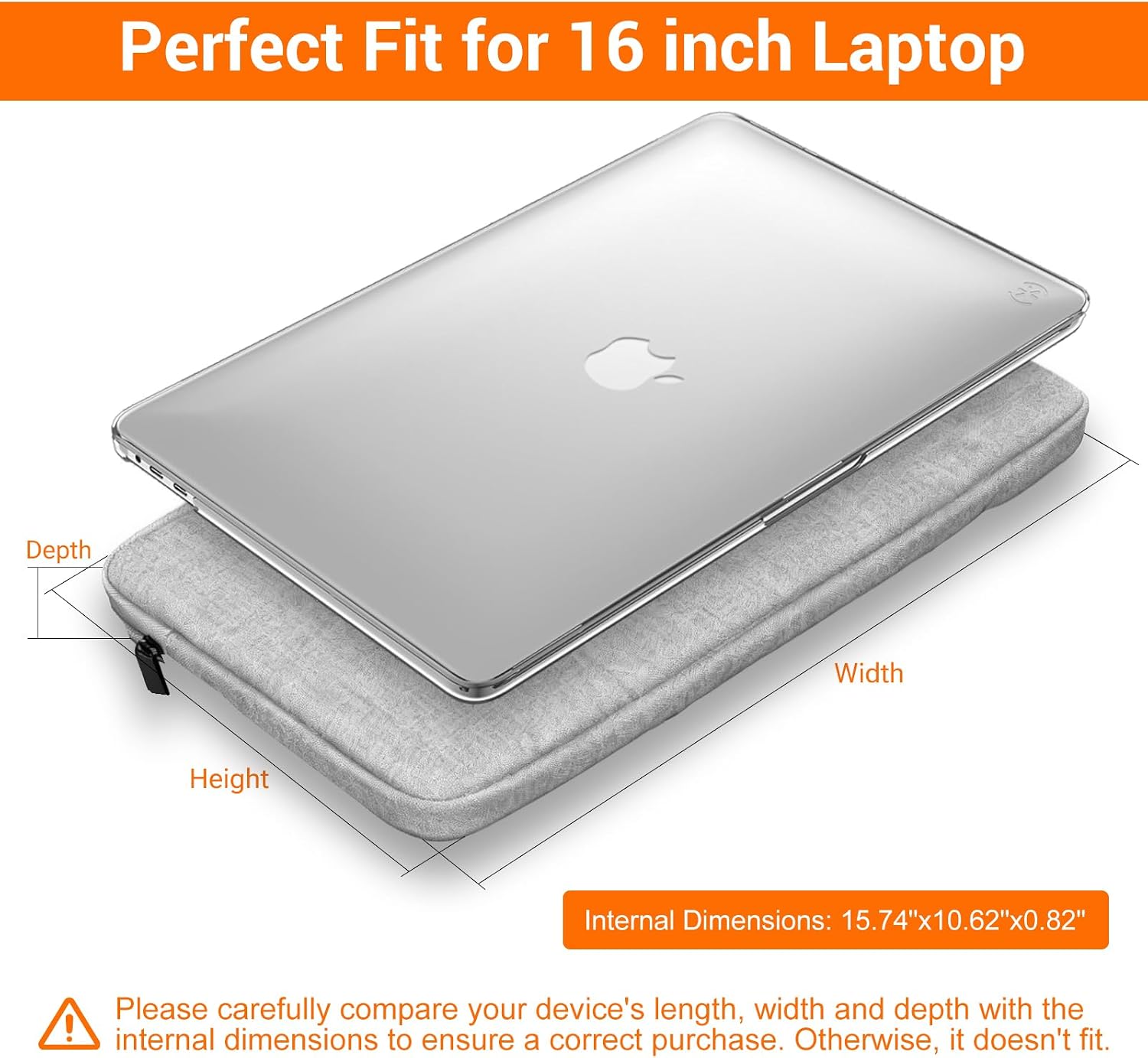 Laptop Sleeve Case Water-Resistant Protection Cover with Front Pocket Retractable Handle Computer Bag for 15.6 Inch Compatible with Laptop/Notebook/Tablet image 3