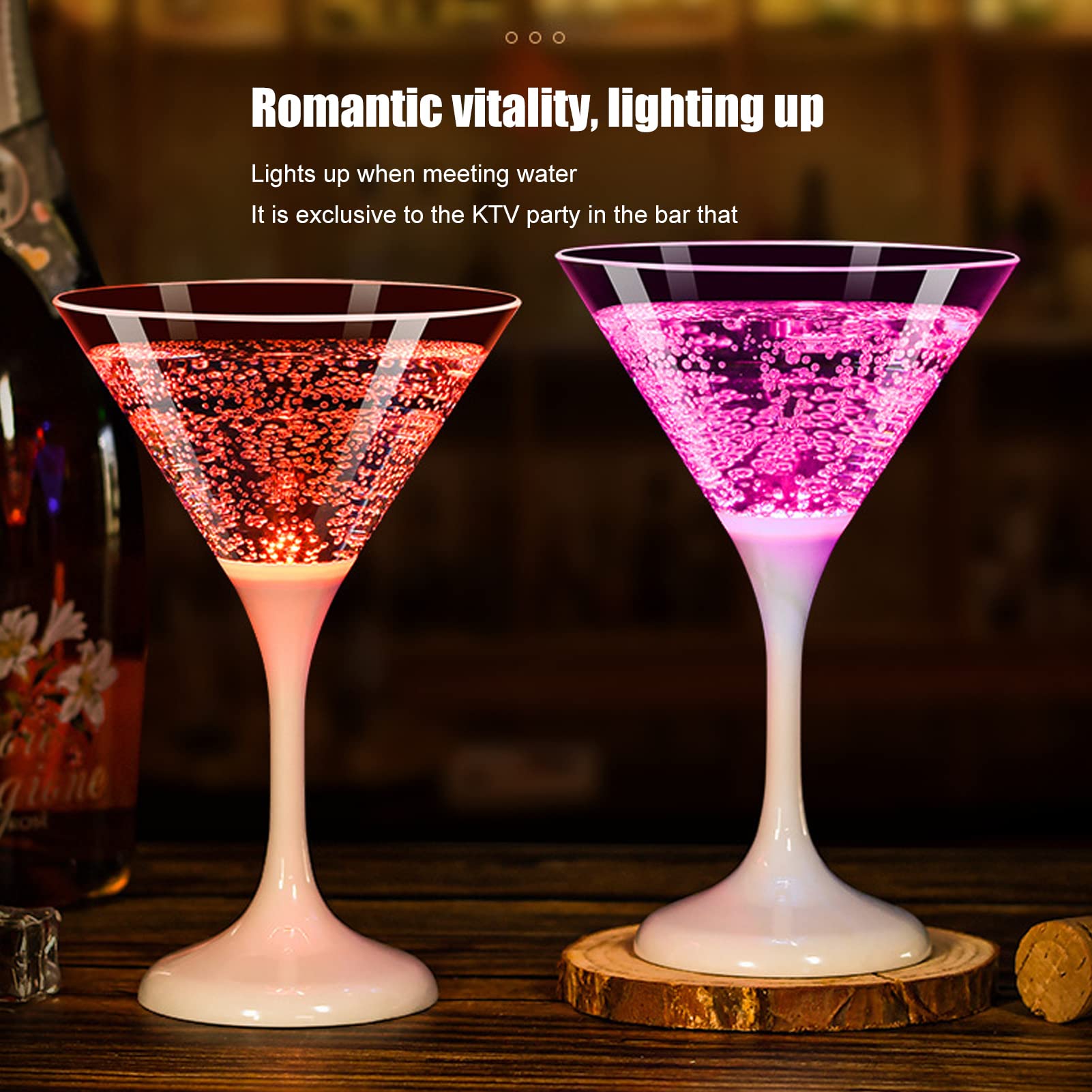 Hosie Bicchieri da Martini in Plastica Lampeggianti, Bicchieri da Martini in Plastica a LED attività di Illuminazione Brillante Buona Imbarcazione per Bar da Pranzo Privato