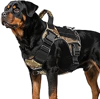 Vista 12 de WINGOIN - Arnés táctico negro para perros medianos, arnés resistente sin tirones con asa, ajustable, reflectante, arnés militar K9 para mascotas