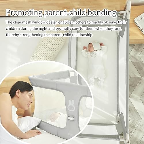 Miniatura 4 de SISTINE Co Sleeper para bebé en la cama, protector de cama lateral 3 en 1, bebé dormido, cuna para dormir juntos, bebébebéniña, gris