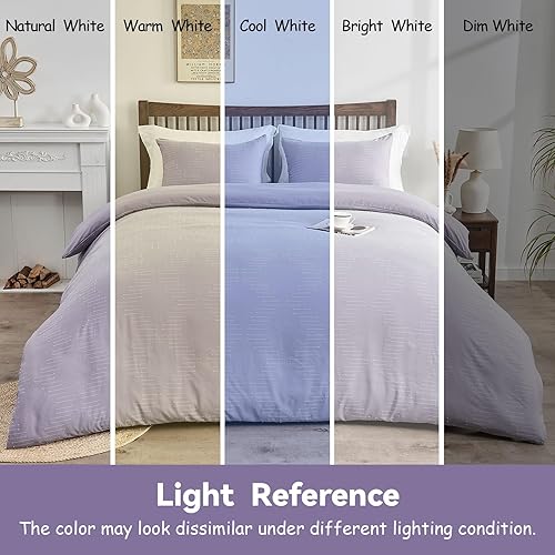Miniatura 7 de Ailemei Direct Funda de edredón tamaño Queen, funda de edredón color morado, transpirable y suave en estilo bohemio, juego de funda de edredón
