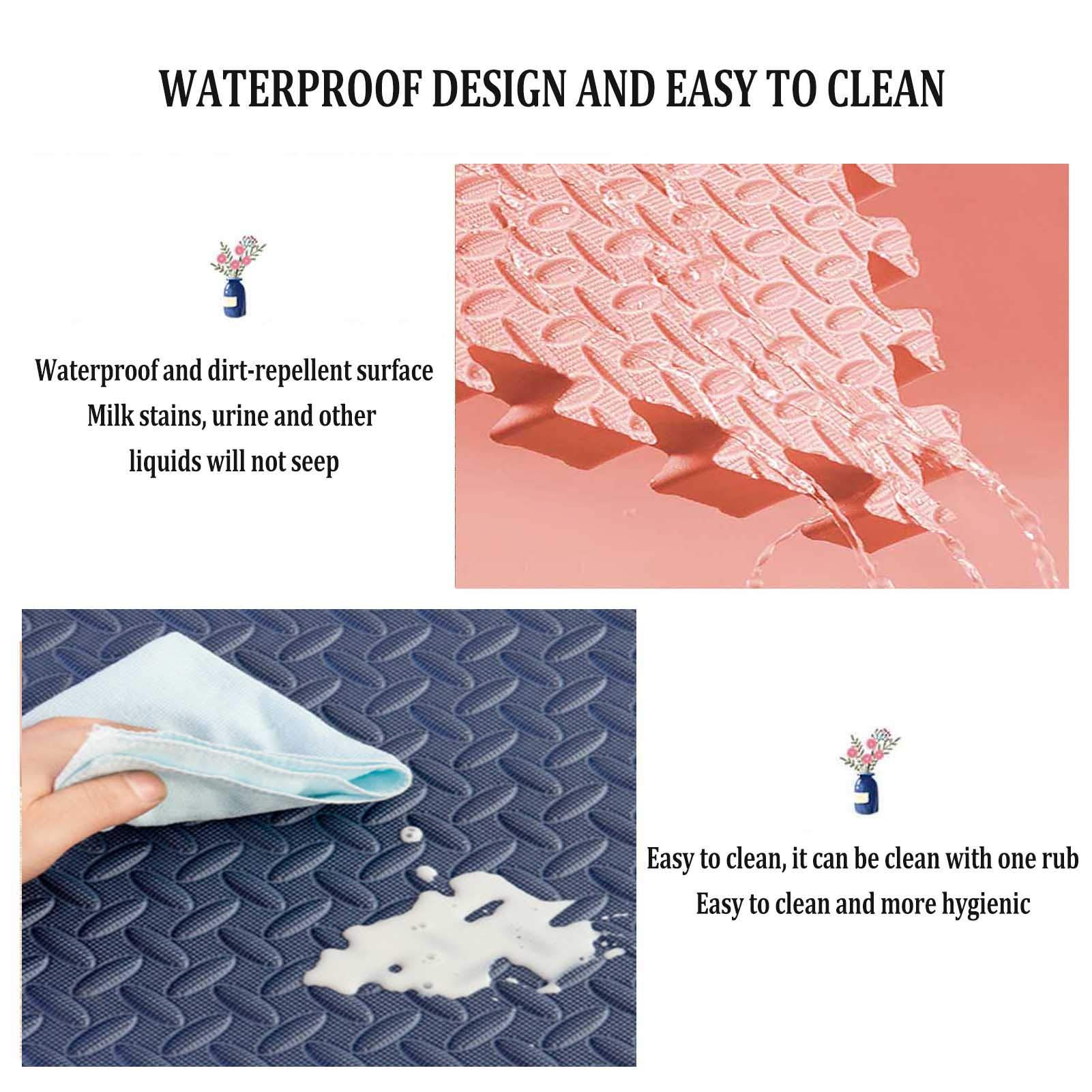 Jigsaw Floor pour Bébé, Tapis Jeu Mousse Épaissie pour Enfants, Tapis Protection Sol Adapté Au Salon La Chambre À Coucher L'aire De Jeux pour Enfants,Light Pink+Gray,6