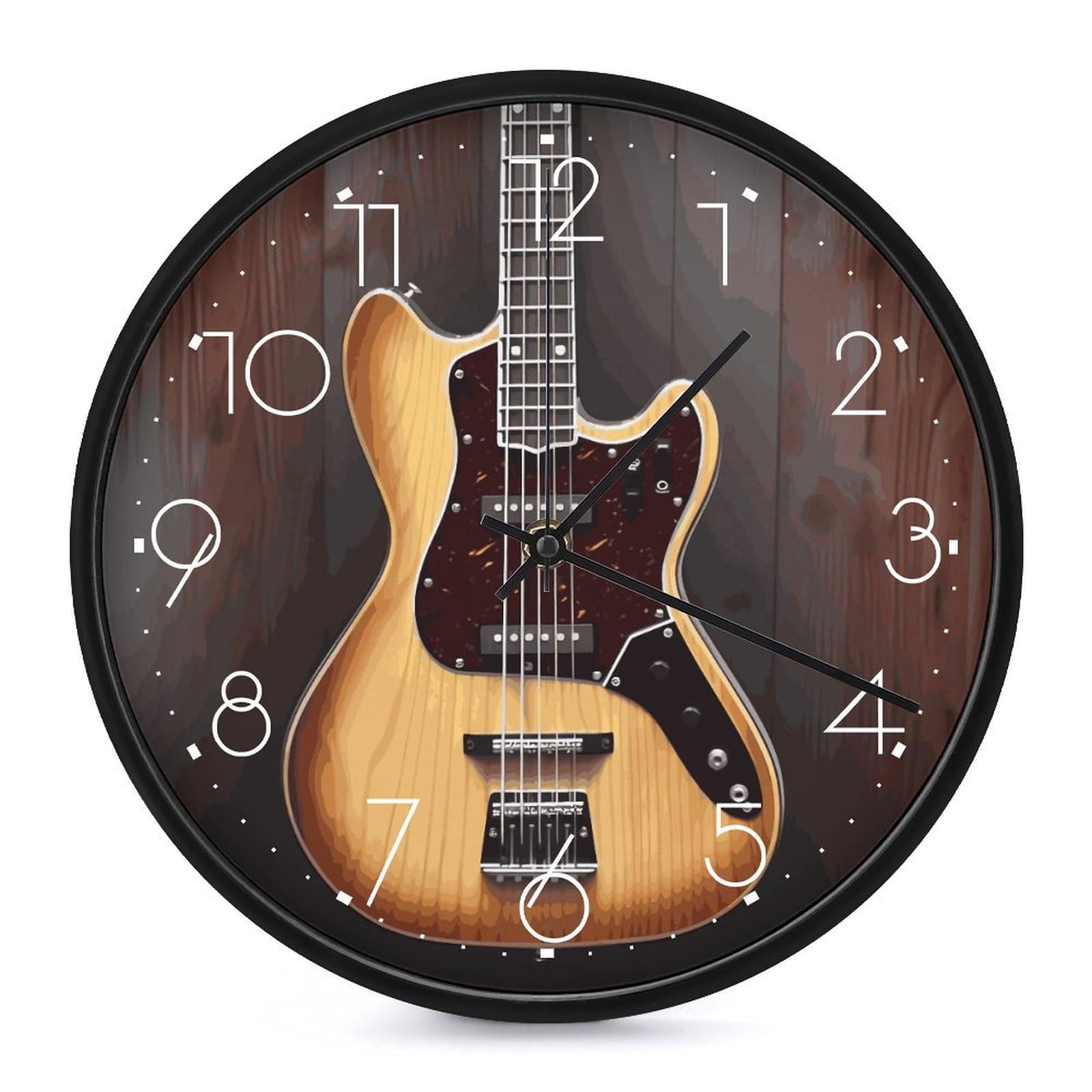 Horloge murale guitare 25 cm : décoration murale originale et horloge de salon à piles