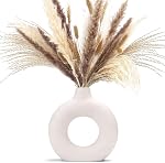 CEMABT Vases pour Pampas Grass, Vase Créative Moderne Décor Maison, Vasé fait main blanc céramique séché Fleurs Artisanat ornements pour Bureau Décoration