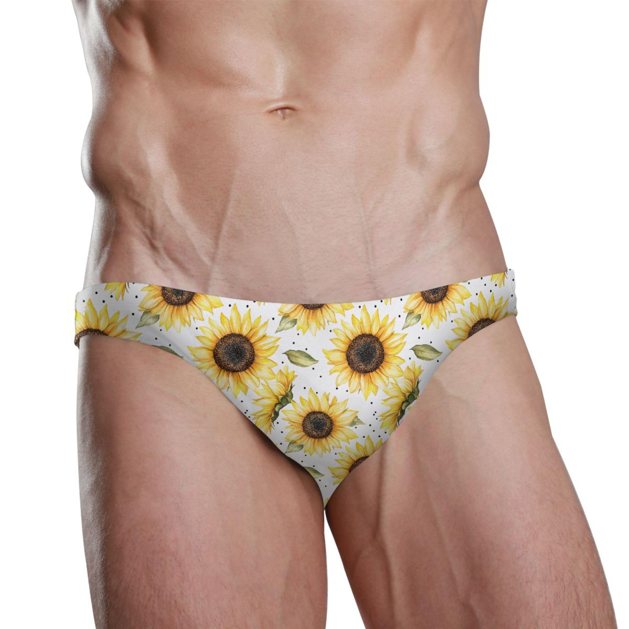 Sunflower Flower Swim Briefs for Men Swimsuit Bikini Swimwear XXXL B0404517