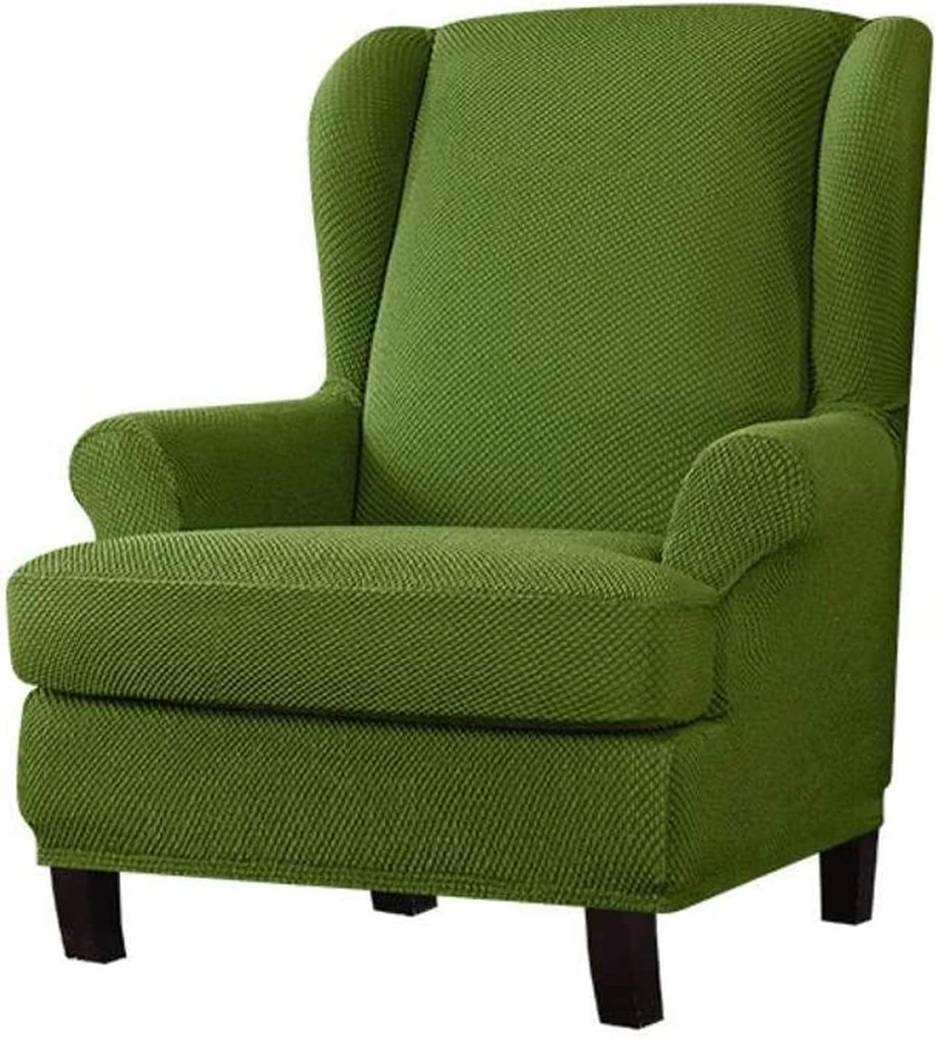 Wingback Chair Covers 2 Piece, Stretch Wing Chair Slipcover, Jacquard Wingback