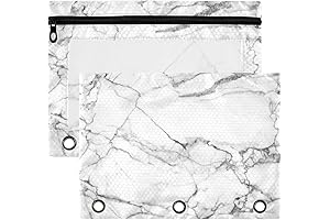 Kcldeci Pencil Pouch for 3 Ring Binder, Marble Pencil Case