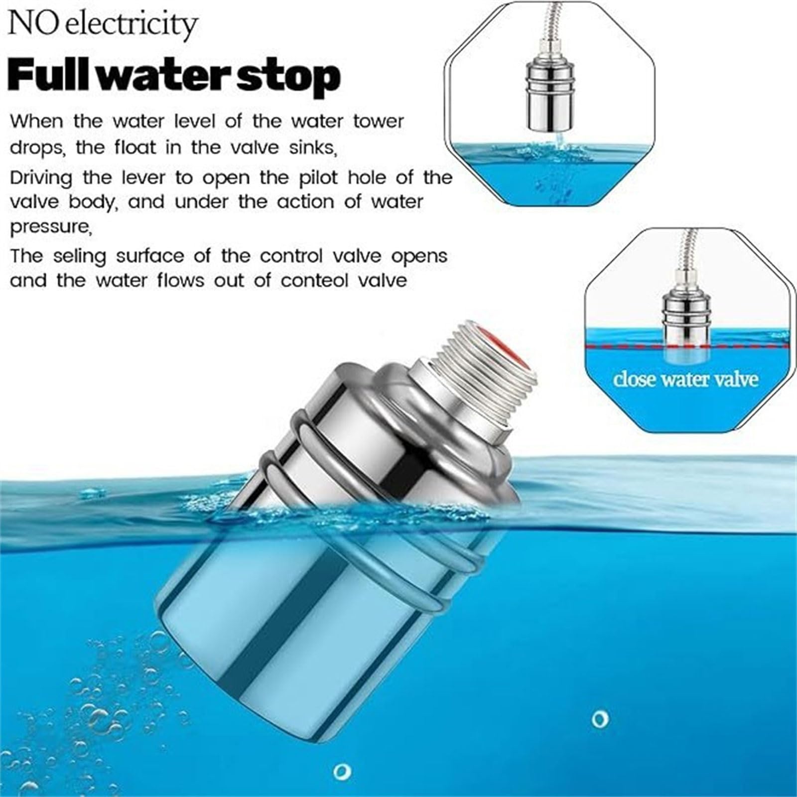 Self Regulating Valves Stainless Steel Float Valves Water Levels Controller Floating Valves For Various Applications