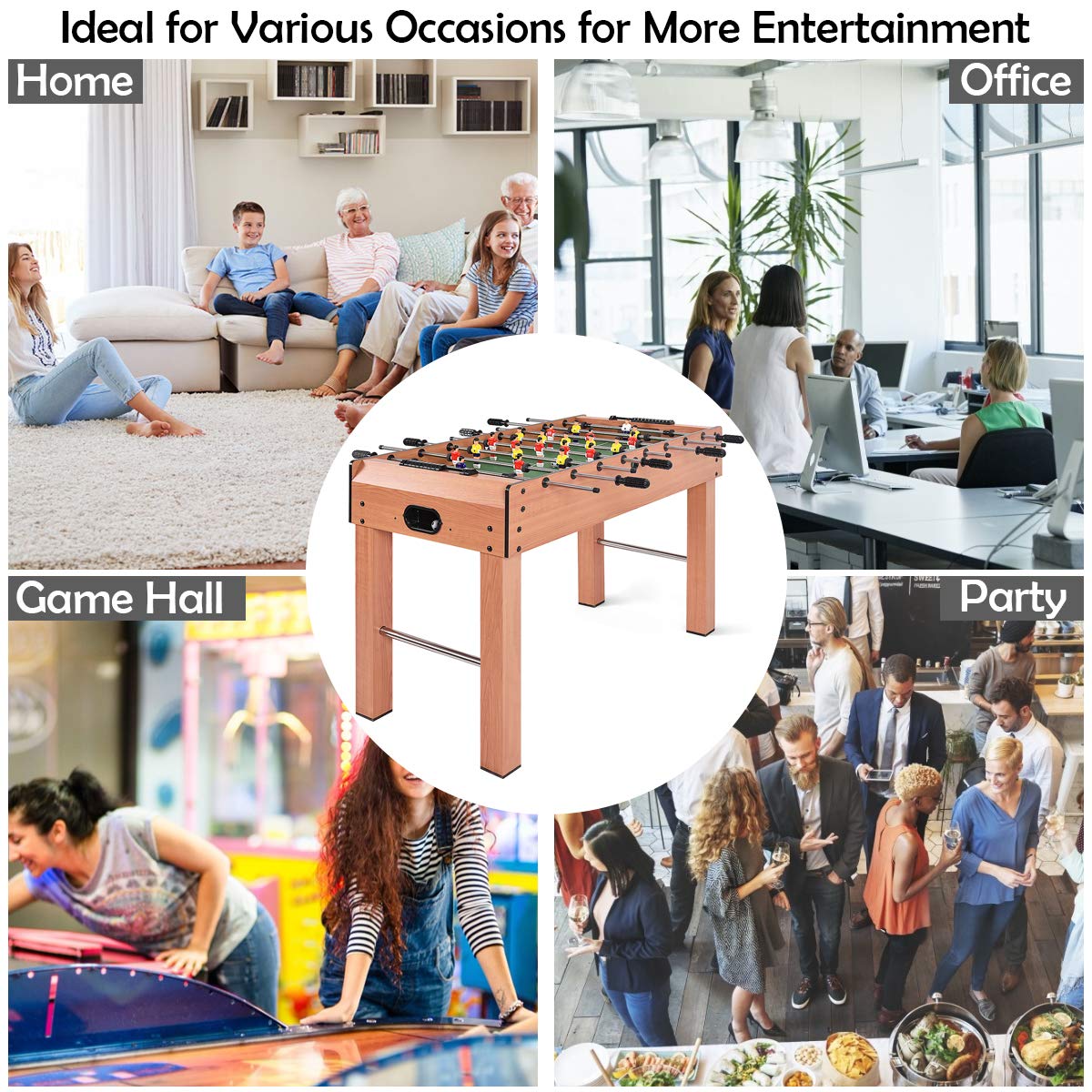 Amazon | Giantex 48インチ サッカーテーブル 木製サッカーテーブル