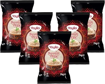 Yayla Basmati Pirin , 2 kg x 5 Paket, Uzun Taneli Pilavl k Pirin