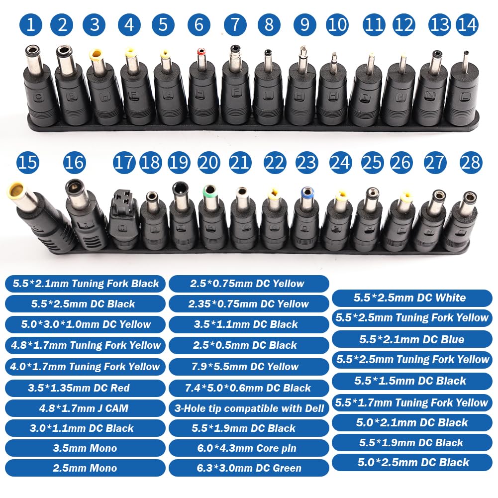 Kabel adaptera PD do DC, 5 V, 9 V, 12 V, 15 V, 20 V, regulowane napięcie, adapter kabla wtykowego typu C z włącznikiem/wyłącznikiem, kabel zasilający z 28 głowicami konwertera DC do routera/laptopa