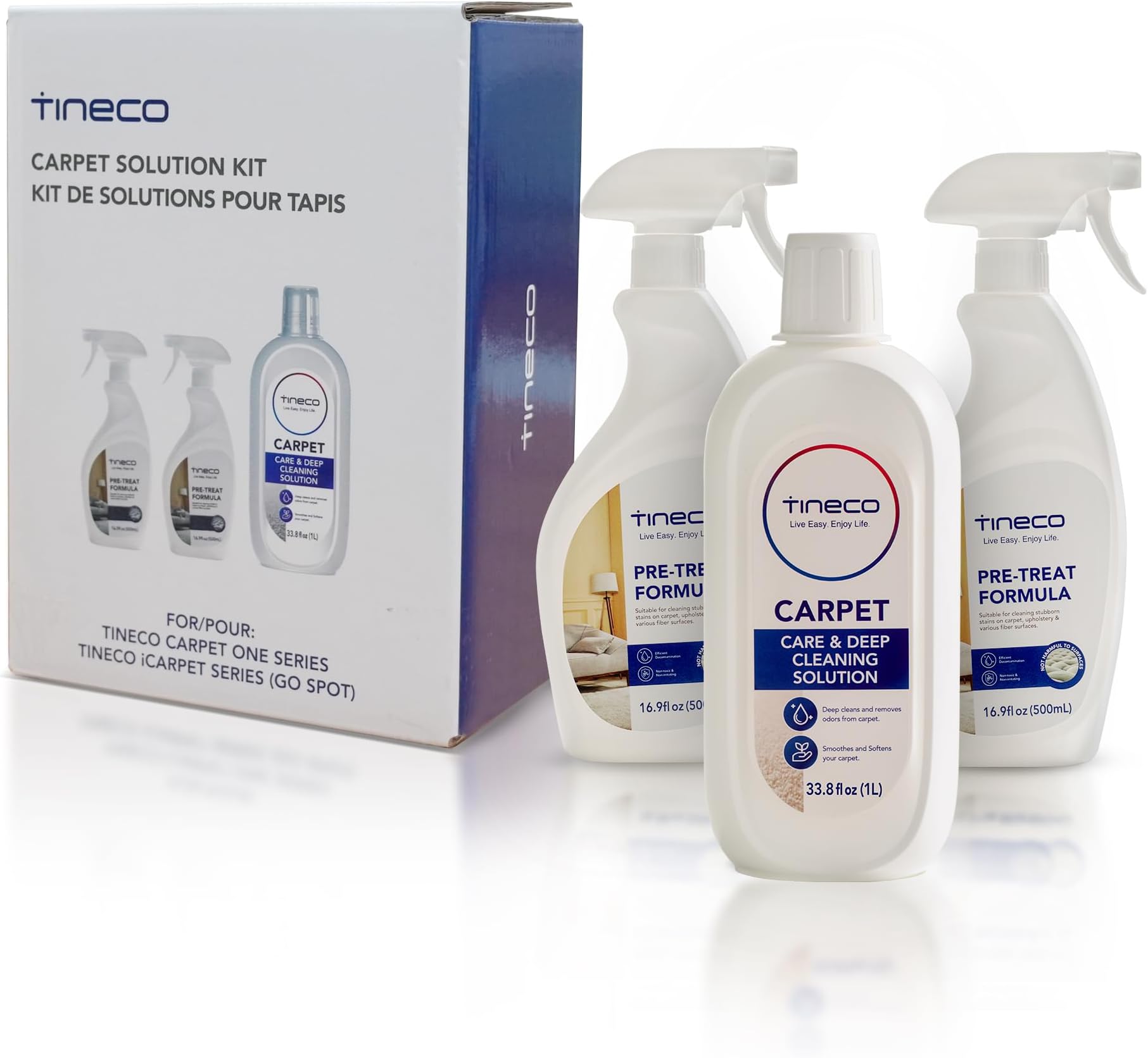Pretreat Formula & Cleaning Solution Set for CARPET ONE Cruiser Series, CARPET ONE PRO & Spot Series, iCARPET, Removes Tough Stains