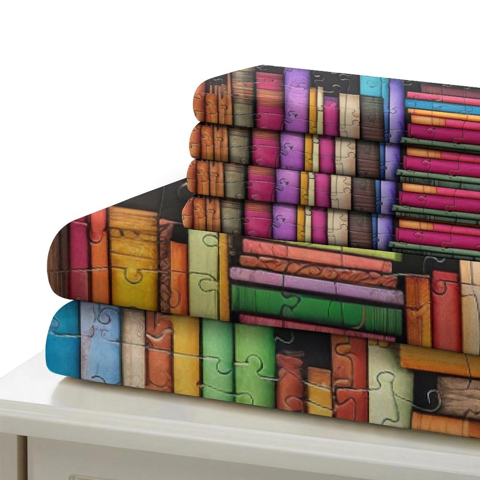 Pokrowiec na książki z nadrukiem 3D, pościel z mikrofibry, łatwy w pielęgnacji, zestaw 3-częściowy, pojedynczy (140 x 200 cm), dla nastolatków i dorosłych
